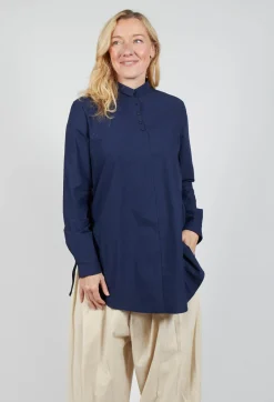 Apuntob Shirts & Blouses^3/4 Button Up Shirt in Blue