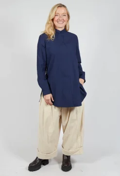 Apuntob Shirts & Blouses^3/4 Button Up Shirt in Blue