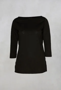 Moyuru T-shirts^3/4 Sleeve T-Shirt in Black