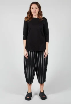 Moyuru T-shirts^3/4 Sleeve T-Shirt in Black