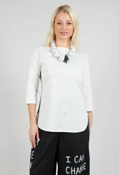 Moyuru T-shirts^3/4 Sleeve T-Shirt in White