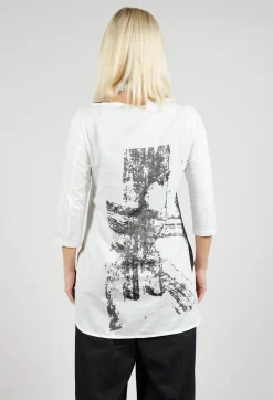 Moyuru T-shirts^3/4 Sleeve T-Shirt in White