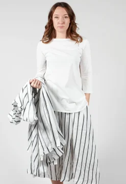 Moyuru T-shirts^3/4 Sleeve T-Shirt in White