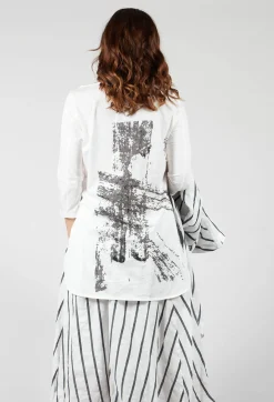 Moyuru T-shirts^3/4 Sleeve T-Shirt in White