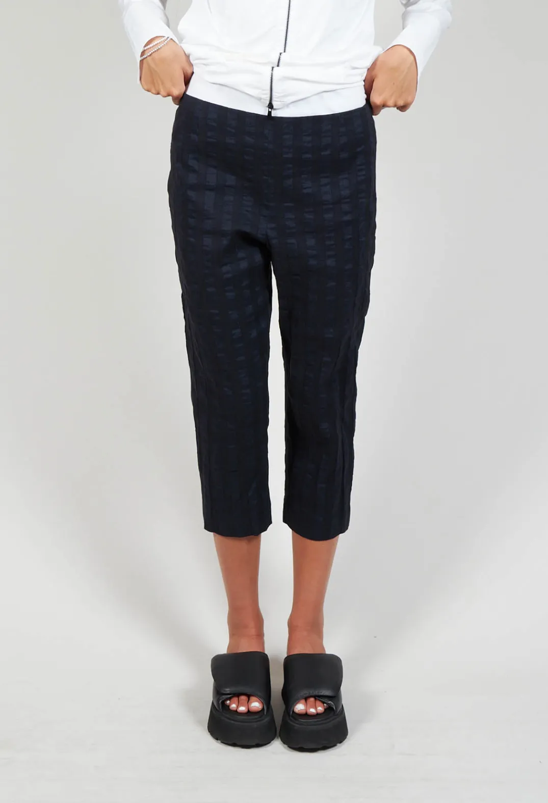 Anett Rostel Co-ords & Suits^3/4 Trousers in Stripe / Navy