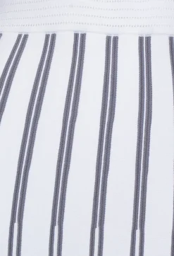 Nijii Skirts^A Line Knitted Skirt in Grey and White Stripe