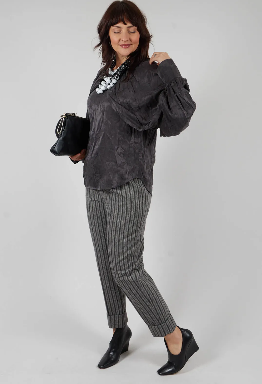 Beatrice B Shirts & Blouses^Aglaia Open Sleeve Top in Anthracite