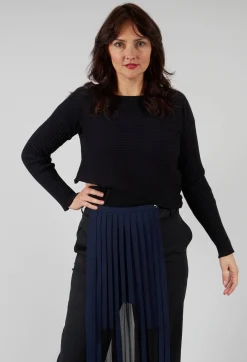 Malloni Jumpers^Agnes Jumper in Nero Blu