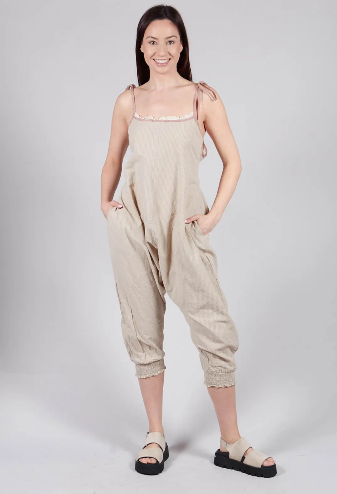 Les Ours Jumpsuits^Alain Jumpsuit in Striped Linen