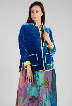 Bianco Levrin Jackets^Aldina Pomegranate Jacket in Lapis