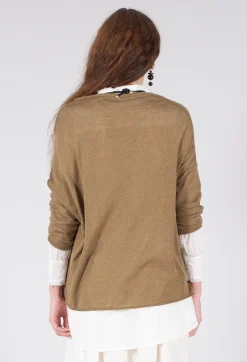 Album Di Famiglia Cardigans^A-Line Cardigan in Khaki