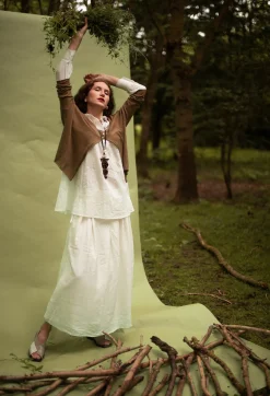 Album Di Famiglia Cardigans^A-Line Cardigan in Khaki
