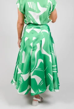 Beatrice B Skirts^A-Line Pleated Skirt in Green Matisse