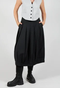 Mei Meij Skirts^A-Line Skirt with Feature Hemline in Black