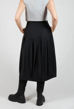 Mei Meij Skirts^A-Line Skirt with Feature Hemline in Black