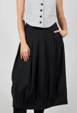 Mei Meij Skirts^A-Line Skirt with Feature Hemline in Black