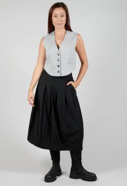 Mei Meij Skirts^A-Line Skirt with Feature Hemline in Black