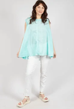 Rundholz Black Label Tops^A-Line Sleeveless Top in Aqua Cloud