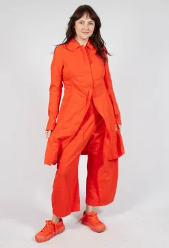 Rundholz Dip Coats^A-Line Structured Coat in Mandarine