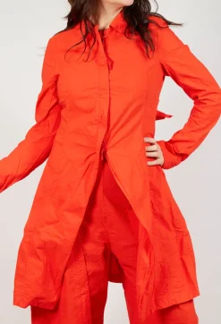 Rundholz Dip Coats^A-Line Structured Coat in Mandarine