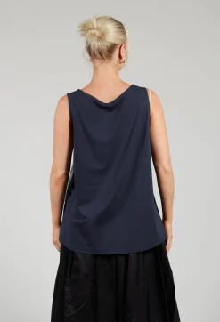Moyuru Tops^A-Line Top in Navy Print