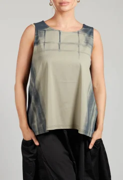 Moyuru Tops^A-Line Top in Navy Print
