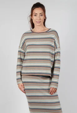 Mama B Jumpers^Alison Jumper in Alpaca Stripe