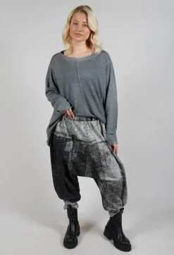 Moyuru Trousers^Allover Print Trousers in Light Grey