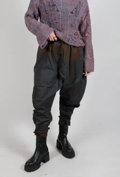 Moyuru Trousers^Allover Print Trousers in Grey and Brown