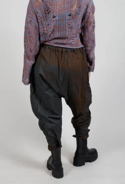 Moyuru Trousers^Allover Print Trousers in Grey and Brown