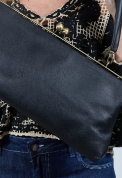 Le Daf Bags^Amano Leather Bag in Black