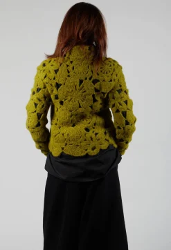 Fringe Knitwear|Jumpers^Amber Hand Crochet Sweater in Olive