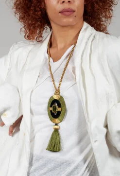 Boks u0026 Baum Necklaces^Anais Necklace in Gold/Green