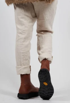 Lofina Boots^Ankle Boots with Curved Sole in Gasoline Caramello
