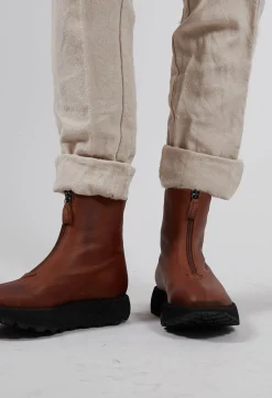 Lofina Boots^Ankle Boots with Curved Sole in Gasoline Caramello