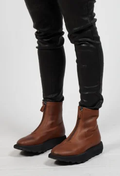 Lofina Boots^Ankle Boots with Curved Sole in Gasoline Caramello
