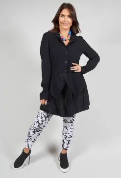 Bread and Butter Leggings^Ankle Cropped Leggings in White with Black Print