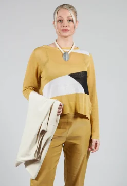 Sarah Pacini Jumpers^Art Deco Jumper in Yellow