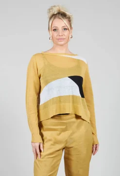 Sarah Pacini Jumpers^Art Deco Jumper in Yellow