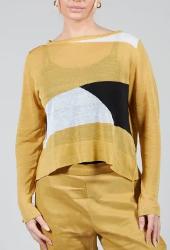 Sarah Pacini Jumpers^Art Deco Jumper in Yellow