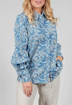 Dea Kudibal Shirts & Blouses^Asta Denim Shirt with Embroidery Detail in Blue