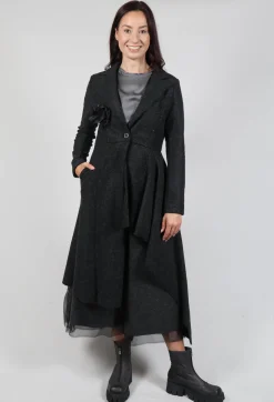 Sanctamuerte Jackets^Asymmertic Coat in Organza Antracite