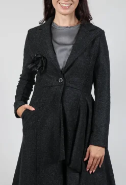 Sanctamuerte Jackets^Asymmertic Coat in Organza Antracite