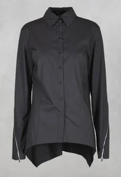 Anett Rostel Shirts & Blouses^Asymmetric Blouse with Button Front in Grey
