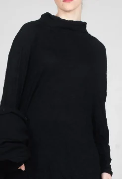 Rundholz Mainline Tops^Asymmetric Crinkle Top in Black