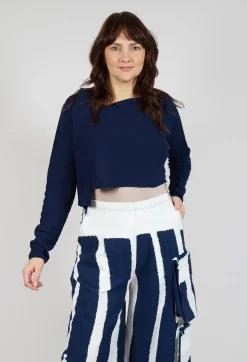 Rundholz Black Label Jumpers^Asymmetric Cropped Pullover in Navy