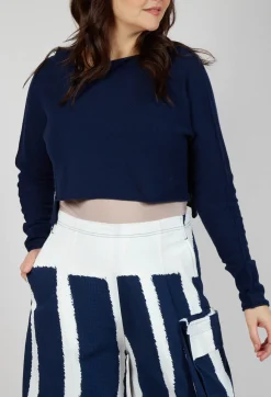 Rundholz Black Label Jumpers^Asymmetric Cropped Pullover in Navy