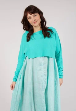 Rundholz Black Label Jumpers^Asymmetric Cropped Pullover in Aqua