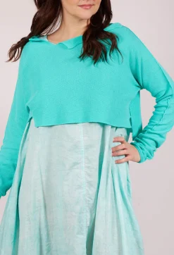 Rundholz Black Label Jumpers^Asymmetric Cropped Pullover in Aqua