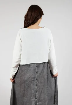 Rundholz Black Label Jumpers^Asymmetric Cropped Pullover in Offwhite